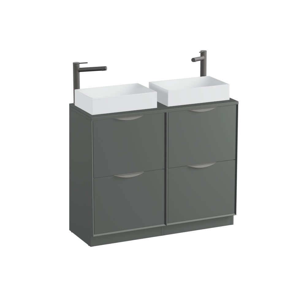 Vado Safari Smooth 1000mm Charcoal Grey Floorstanding Vanity Unit & Worktop