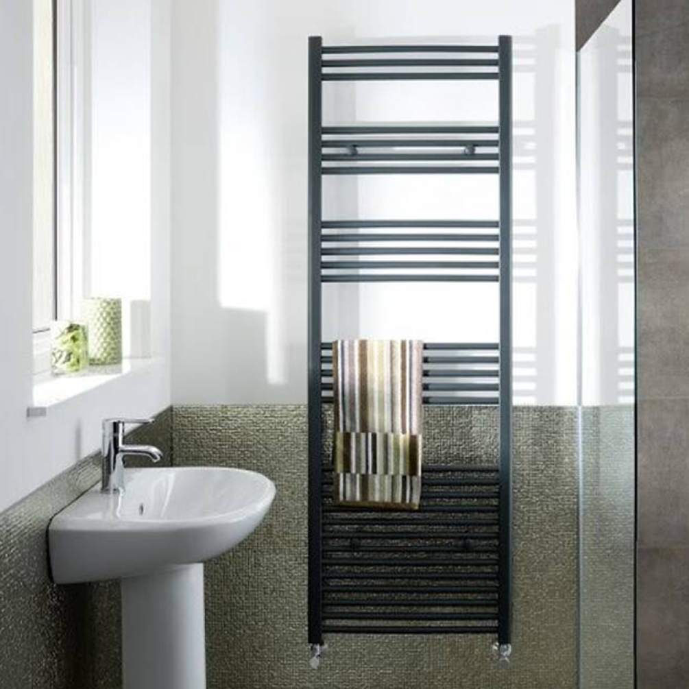 Lifestyle Photo of Eastbrook Wendover Straight Heated Towel Rail - Matt Anthracite