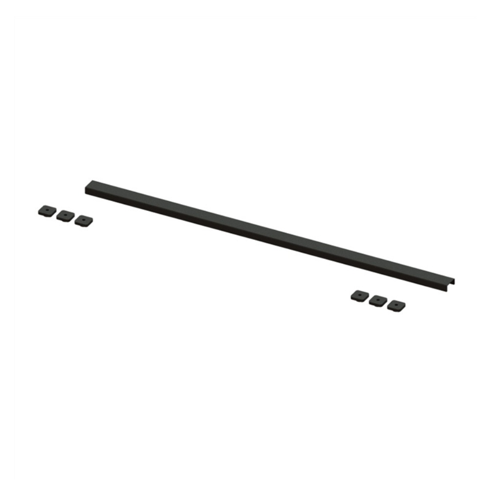 Product cut out image of the Abacus Elements Matt Black 1000mm Infinity Waste Cover Plate