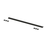 Product cut out image of the Abacus Elements Matt Black 1000mm Infinity Waste Cover Plate