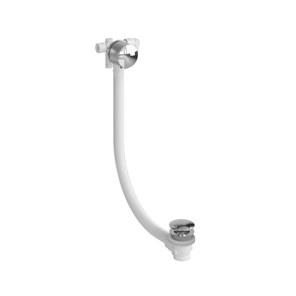 Image of Burlington Riviera Chrome Overflow Bath Filler and Click Clack Waste