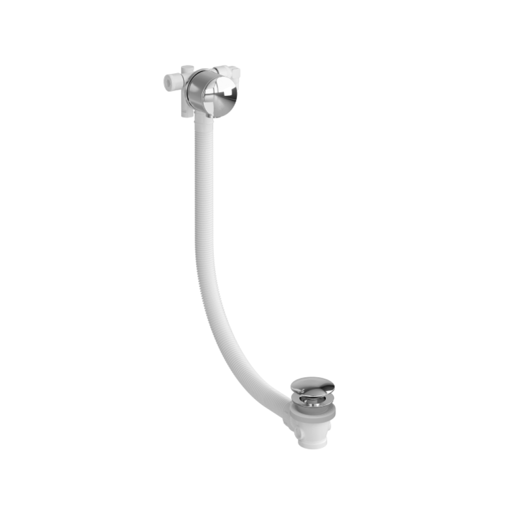 Image of Burlington Riviera Chrome Overflow Bath Filler and Click Clack Waste