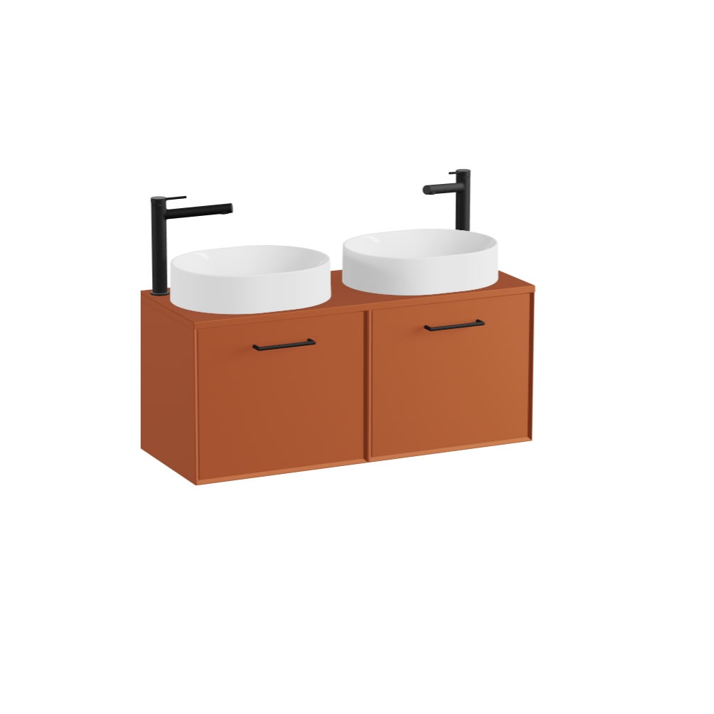 Vado Safari Smooth 1000mm Terracotta Wall Hung Vanity Unit & Worktop