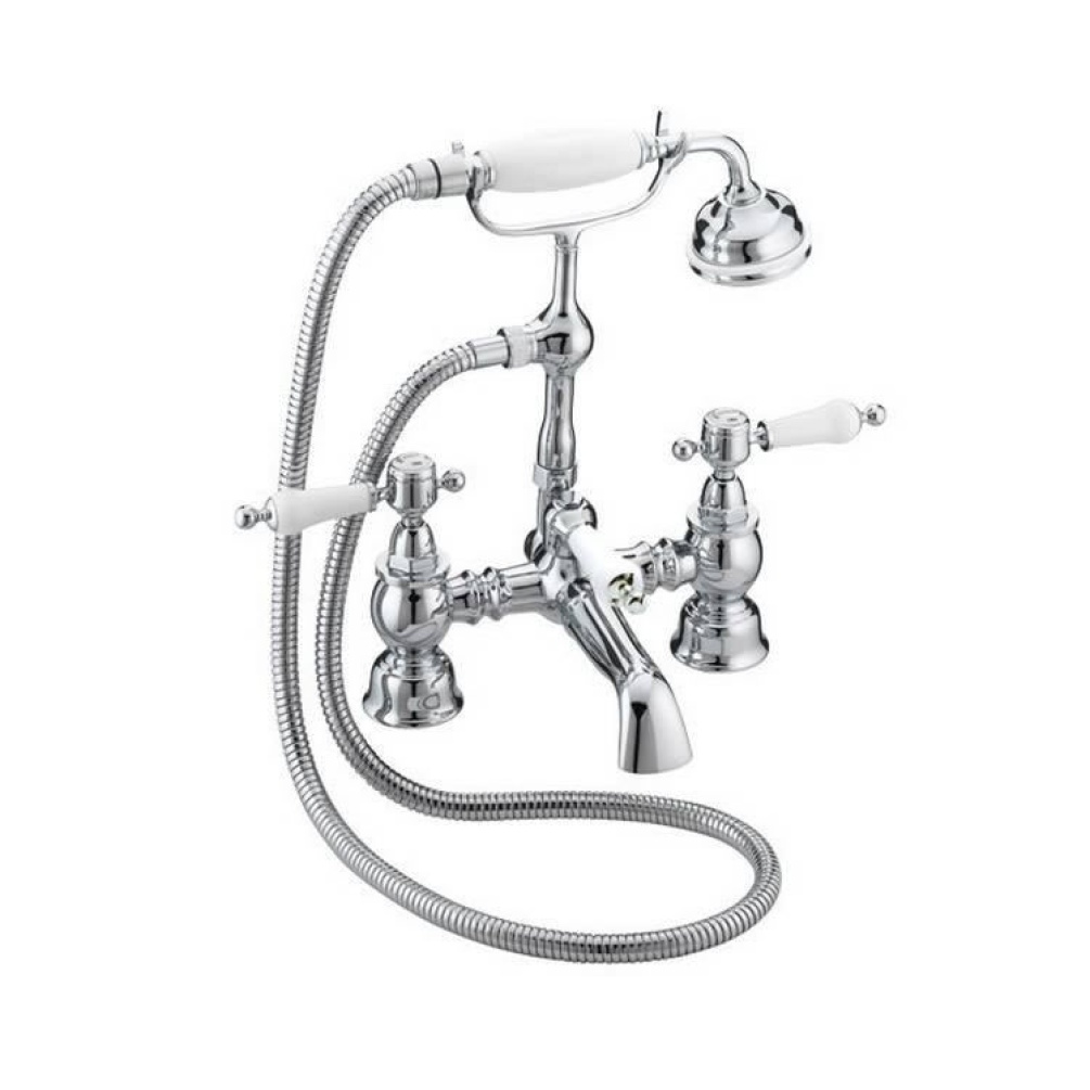 Heritage Glastonbury Bath Shower Mixer Chrome Finish Image