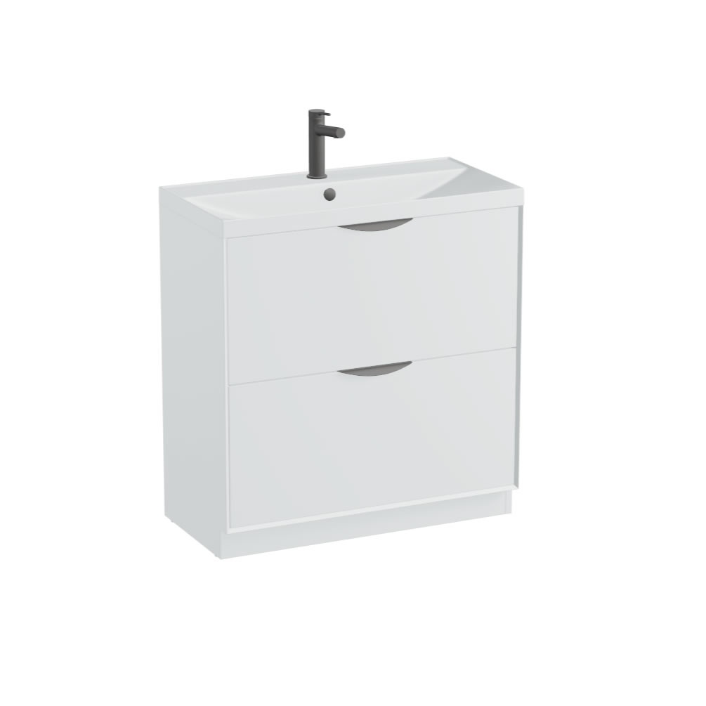 Vado Safari Smooth 800mm Arctic White Floor Mounted Vanity Unit & Mineral Basin