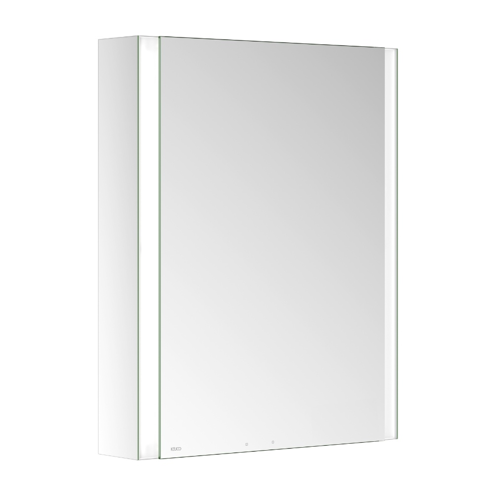 Product Cut out image of the Keuco Somaris Single Mirror Cabinet with Heated Demister 14501001231 hinged for left handed use