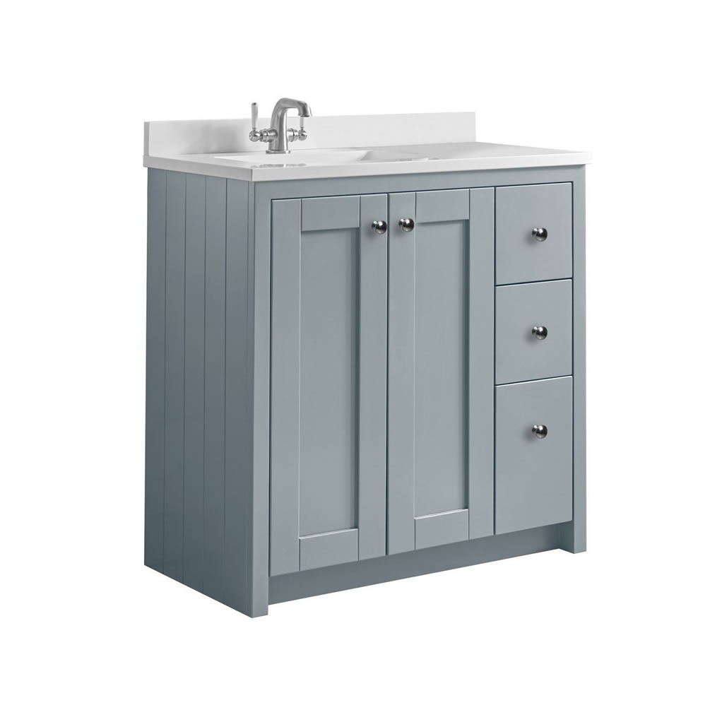 Tavistock Lansdown 800mm Matt Mineral Blue Undermount Vanity Unit & Worktop