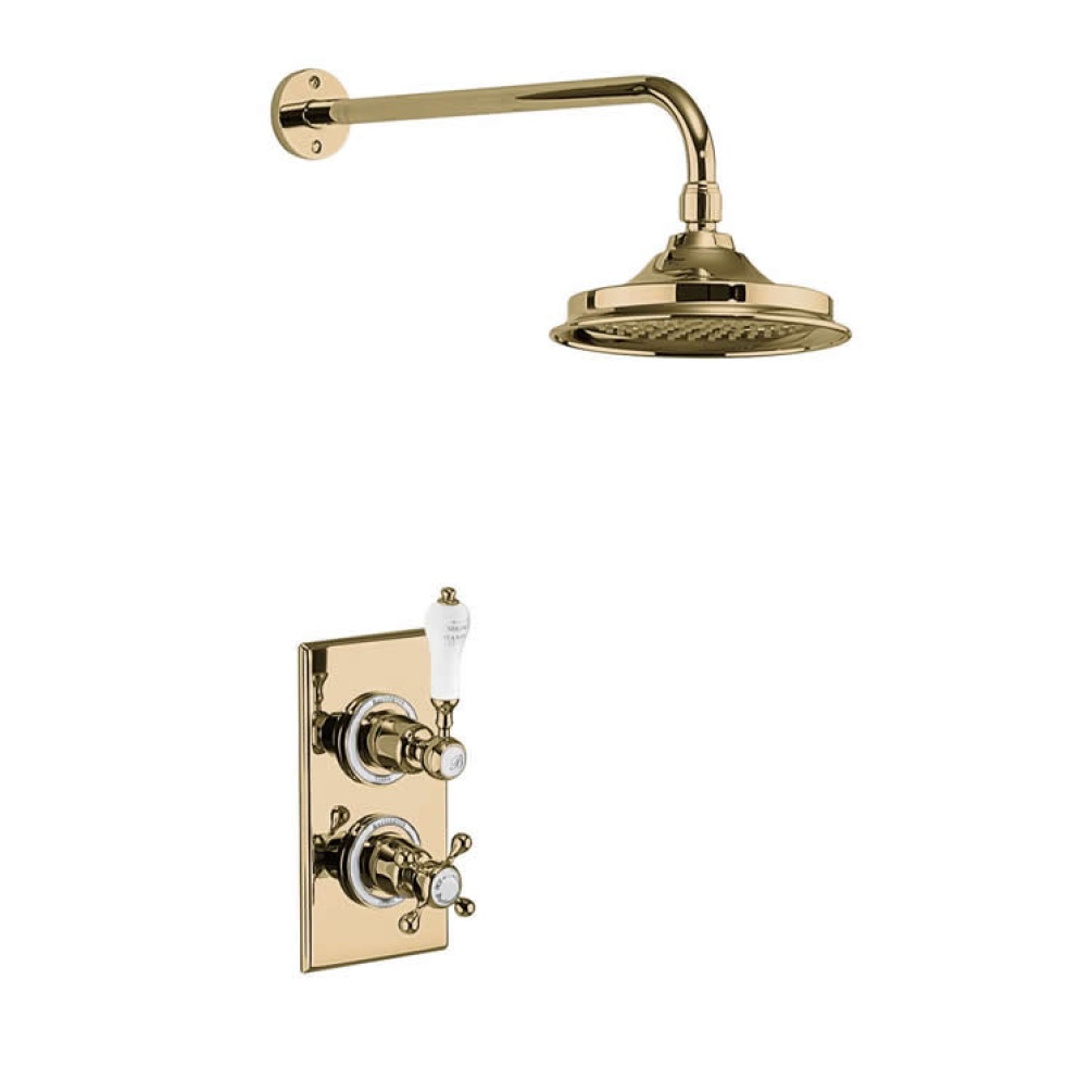 Product Cut out image of the Burlington Trent Gold Concealed Thermostatic Shower